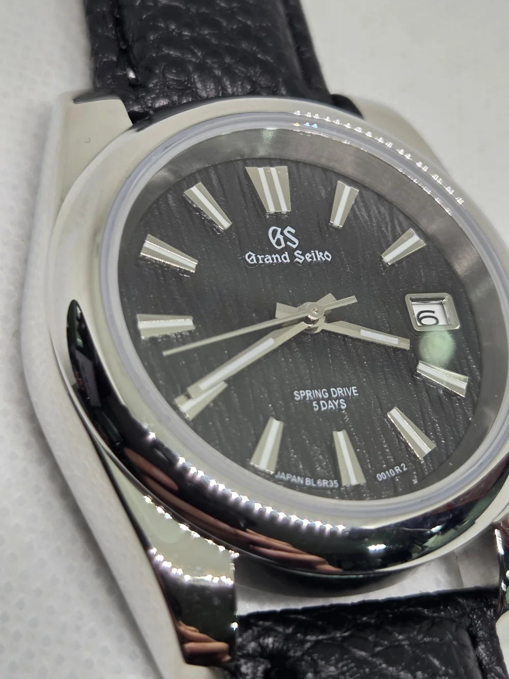 Custom 39mm Automatic Grand Seiko Mod Watch NH35 Black Bark Dial